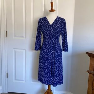 LuLaroe Michelle Wrap Dress - Medium - Blue Anchor